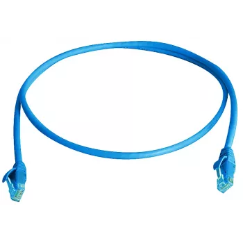 TELEGÄRTNER 100008077 Cat.6 U/UTP RJ45 -verkkokaapeli, 1 m, sininen, LSZH, paloa hidastava, taittosuojalla