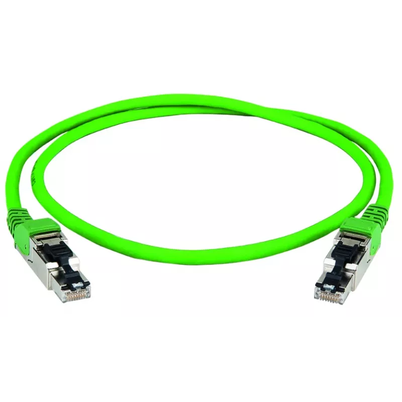 Telegärtner 100017323 RJ45 patch-kaapeli, CAT 5, vihreä, taitesuojalla
