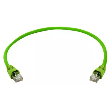 Telegärtner 100008111 RJ45-verkkokaapeli, CAT 6a SF/UTP, 0,5 m, vihreä, taittumissuojalla