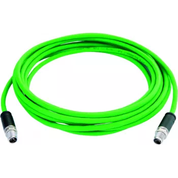 TELEGÄRTNER Cat.6A Industrial Ethernet -patchkaapeli, M12 X-koodattu pistoke - M12 X-koodattu pistoke, 1,0 m, PUR vihreä L80000A0001