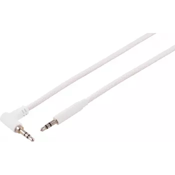 S CONN MAXIMUM CONNECTIVITY 3,5 mm TRS -äänikaapeli, kulma – suora, valkoinen, 3 m 14-07046