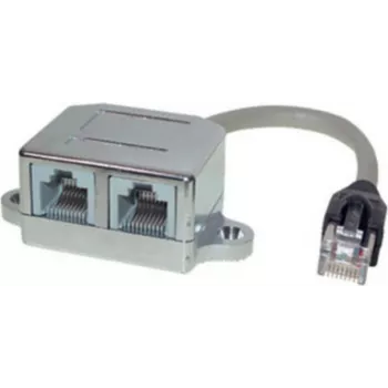 S CONN MAXIMUM CONNECTIVITY RJ45 puhelin-/Ethernet-haaroitinadapteri, Cat. 5e, suojattu, 0,1 m, musta 75002-2