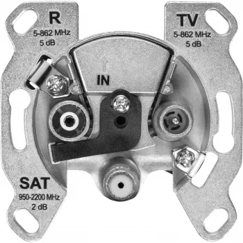 TechniSat TECHNIPRO SV600 V2 3-reikäinen antenni seinärasia DC-diodierotuksella (TV, radio, SAT) 0004/3075