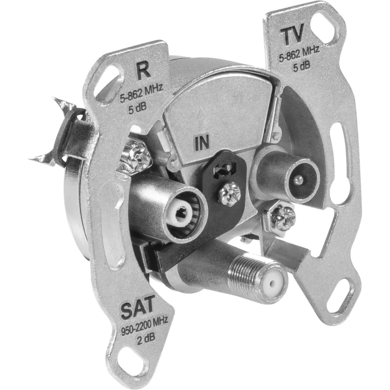 TechniSat TECHNIPRO SV600 V2 3-reikäinen antenni seinärasia DC-diodierotuksella (TV, radio, SAT) 0004/3075