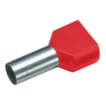 Cimco 187706 kaksinkertainen johdinpääholkki, 1 mm², osittain eristetty, punainen, 100 kpl