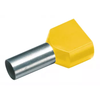 Cimco 187712 kaksoisjohdinpääholkki 6 mm² osittain eristetty keltainen (100 kpl)