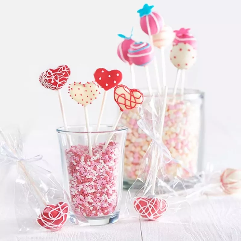 LURCH Cake Pop -vuoka, silikoni, 20 koloa, punainen, 23,0 x 18,5 cm 83027