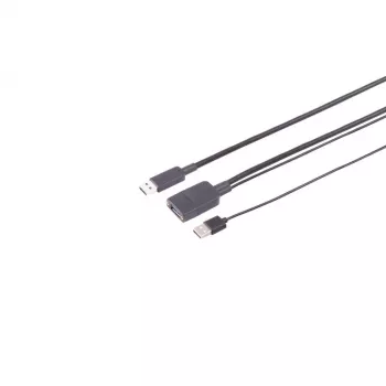 S CONN MAXIMUM CONNECTIVITY USB-A aktiivinen optinen jatkokaapeli USB 3.2 Gen 2, A-pistoke A-liitäntään, 10Gbps, 15m, musta (30-37085)