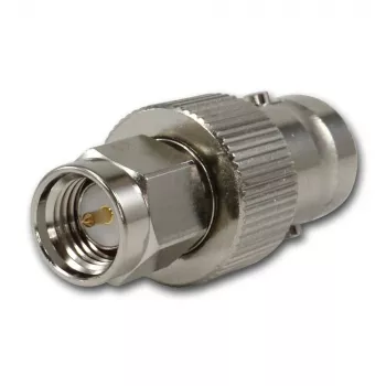 Telegärtner BNC-liitin SMA-pistokkeeseen RF-koaksiaalisovitin, 50 ohm, DC-4 GHz, nikkelöity messinki, J01008A0025