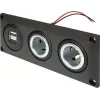 ProCar 67326500 asennusliitin 12V/24V USB-latausportilla, DIN/ISO 4165, 16A/8A, 5V/2.1A, musta