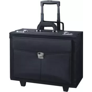JÜSCHA Alassio Rocca 45034 business-trolley-laukku, mikrofiber, musta, 17 tuuman kannettavatietokonetasku, teleskooppikahva, 2 rullaa