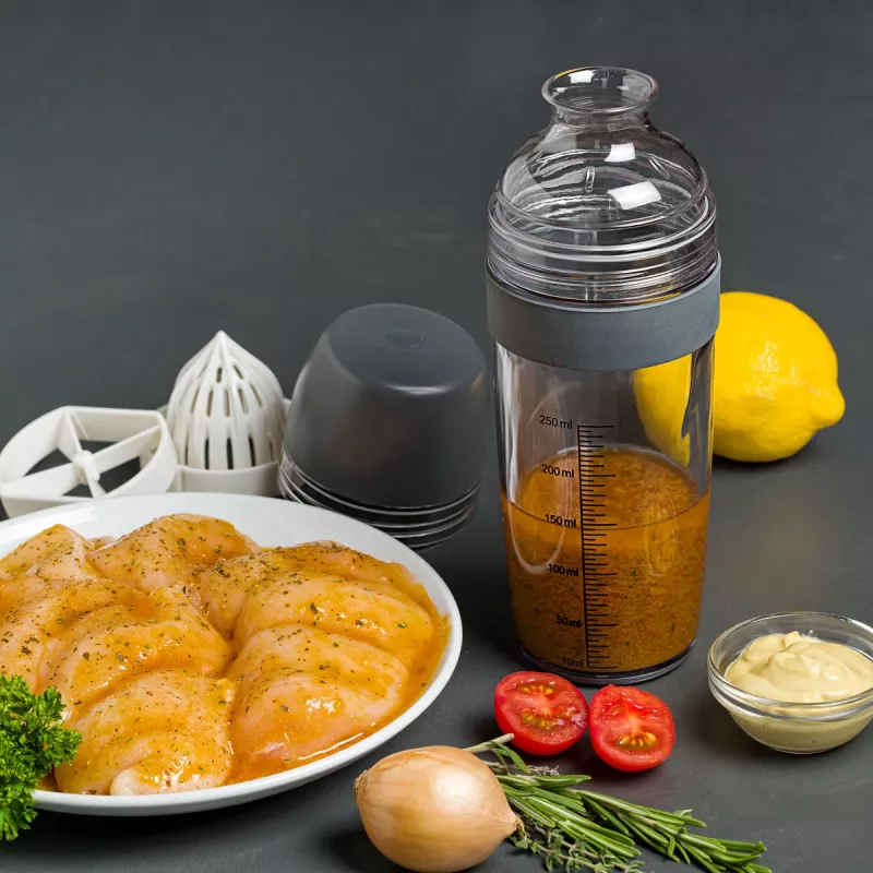 Lurch shaker harmaa 250 ml kastikeshaker mitta-asteikolla 10023