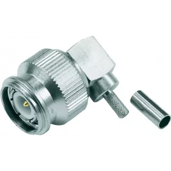 Telegärtner TNC-kulmapuristusliitin 50 ohmia RG-316/U:lle, juotos-/puristusliitäntä, nikkelöity messinki J01010B0012