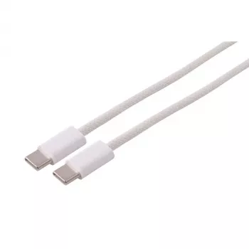 S CONN MAXIMUM CONNECTIVITY USB-C-laturikaapeli, 2.0, 240W, valkoinen, tekstiili, 1 m (14-22026)