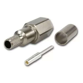 Telegärtner FME-pistoke Crimp/Crimp RG-58 C/U -kaapelille, 50 Ohm, kulta/nikkeli J01700A0006Z