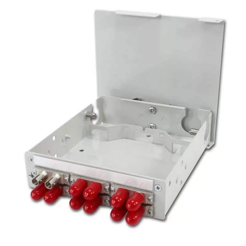 TELEGÄRTNER STX DIN-kiskohaaroitin 6xST-duplex, metalliholkki/metallikotelo, multimode (H82050A0001)