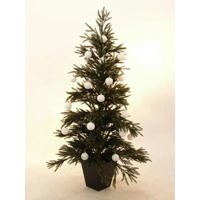 EUROPALMS koristepallosarja 7 cm, valkoinen, 6 kpl (83501254)