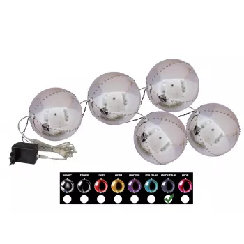 EUROPALMS LED-lumipallo 8 cm, tummansininen, 5 kpl:n pakkaus 83501239
