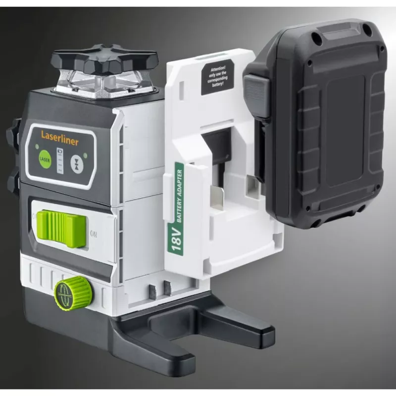 Laserliner PowerPlane-Laser 3G Multi-18V Green 3 x 360° laser-vaaituslaite (perusyksikkö) 036.380L