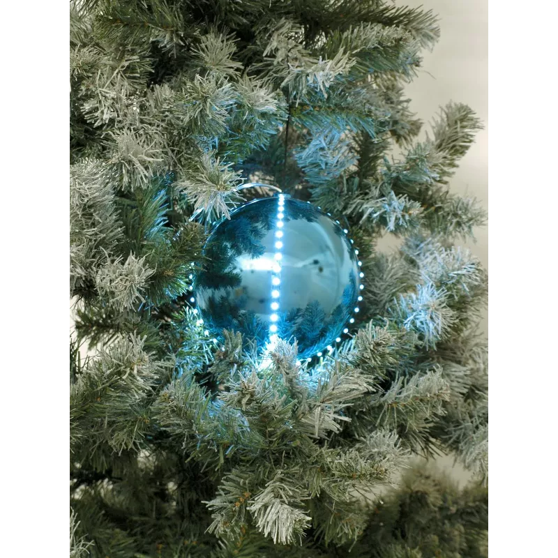 EUROPALMS LED-lumipallo 15 cm, ice blue 83501241