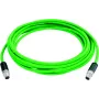 TELEGÄRTNER M12 X-koodattu Cat.6A Industrial Ethernet -patch-kaapeli, 3 m, PUR, vihreä