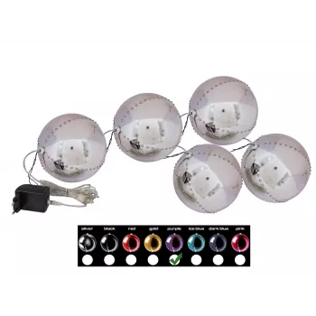 EUROPALMS LED-lumipallo 8 cm, syreeni, 5 kpl:n pakkaus 83501240