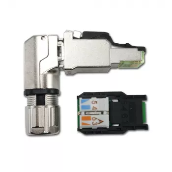 Telegärtner MFP8-4x90 Cat.6A kenttäasennettava RJ45-liitin, T568A, suojattu, monikulma J00026A4004