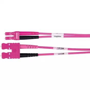 TELEGÄRTNER SC/LC duplex -adapterikaapeli OM4 2 m SC-D LC-D pistoke violetti kaapeli (L00891A0127)