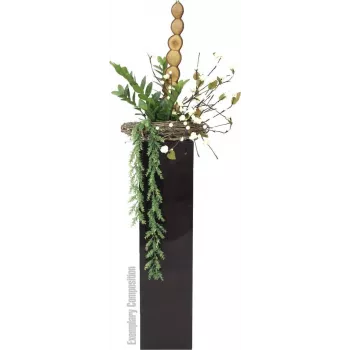 EUROPALMS Zamifolia tekokasvi ZZ-kasvi, 70 cm, musta ruukku 82600153