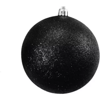 EUROPALMS koristepallosarja 10 cm, musta, glitter, 4 kpl 83501268