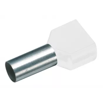 Cimco 187717 kaksoisjohdinpääteholkki 0,5 mm² osittain eristetty valkoinen 100 kpl