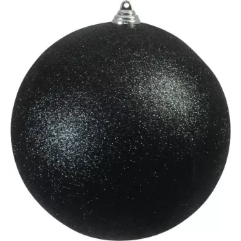 EUROPALMS koristepallo 20 cm, musta, glitter 83501278