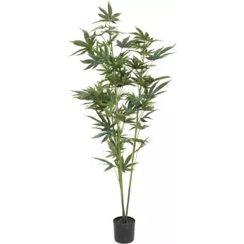 EUROPALMS keinotekoinen hamppukasvi, 120 cm, vihreä, musta ruukku 82506693