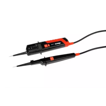 CIMCO 111438 kaksinapainen jännitetesteri CAT IV 600 V / CAT III 1000 V LED/LCD-näytöllä, jatkuvuustesti, vaihejärjestys, vastus- ja taajuusmittaus, IP64