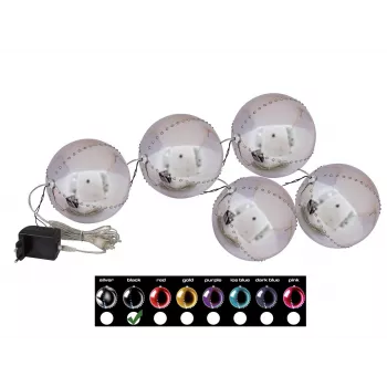 EUROPALMS LED lumipallo 8 cm, musta, 5 kpl:n pakkaus (83501236)