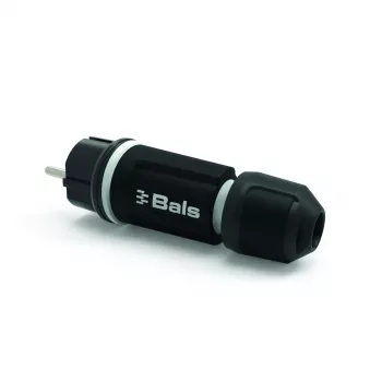 BALS 7371-1 Schuko-pistoke 16A 3p 250V IP54 musta kumi