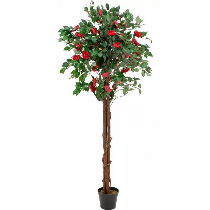 EUROPALMS kameliapensas punainen ruukussa, tekokasvi, 180cm 82507226