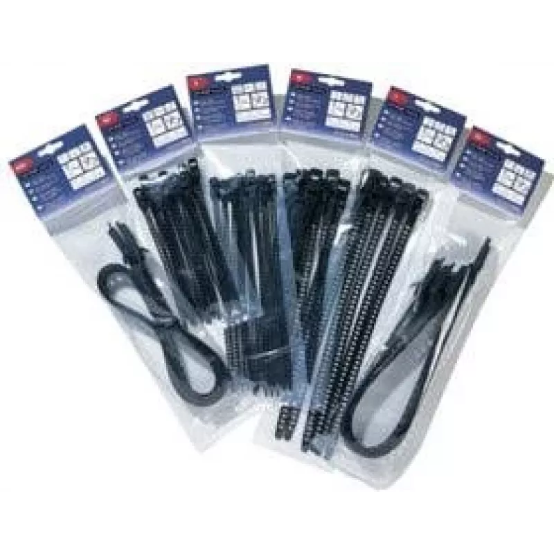 HellermannTyton SOFTFIX uudelleenkäytettävä kaapelinippuside 180mm x 7mm musta 16 kpl pakkaus (115-07190)