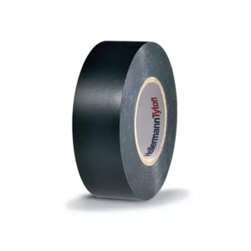 HellermannTyton HTAPE-FLEX1000+ musta PVC-sähköeristysnauha, 19 mm x 20 m, 105 °C, RoHS 710-00602