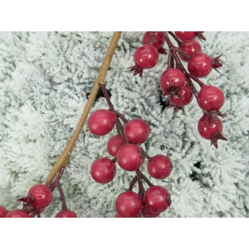 EUROPALMS flockattu mäntypallo koriste, 15 cm, vihreä valkoisella lumiviimeistelyllä 83500303