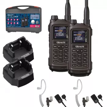 Albrecht Tectalk Duo PMR446 + Freenet 1W käsiraadioiden setti kovakantolaukulla (2 kpl:n pakkaus) 29148.S1