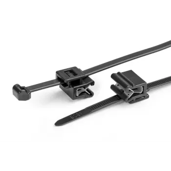 HellermannTyton T50ROSEC5A-PA66W-BK nippuside klipsillä, 200 mm x 4,6 mm, musta, 100 kpl 156-03219