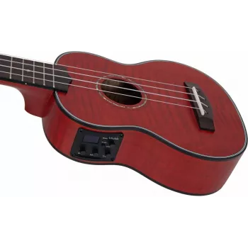 DIMAVERY UK-100 sopraano-ukulele, Flamed Red 26255807