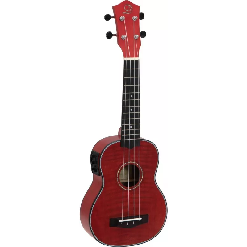 DIMAVERY UK-100 sopraano-ukulele, Flamed Red 26255807