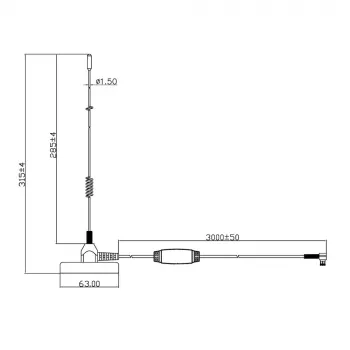 Midland Albrecht MAG31 DAB+ magneettijalka-antenni vahvistimella, Band III, 3 m kaapeli, SMB-liitäntä 62336