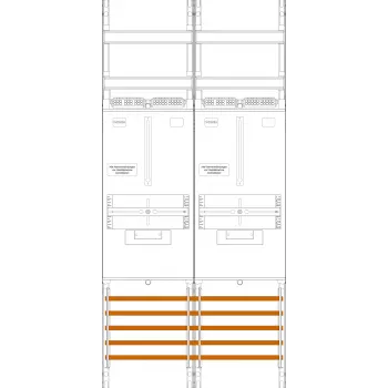 F-Tronic Z21B 2-kenttäinen mittaristo, 1050 mm korkeus, 2-3 HZ, eHZ-yhteensopiva, 5-napainen kokoomakisko, 63A 7141303
