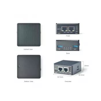 ALLNET FriendlyELEC NanoPi R5C Dual 2.5GbE reititin SBC, 4GB RAM, 32GB eMMC, Wi-Fi 5, metallikotelo R5C_4G_32mmc_combo_wifi