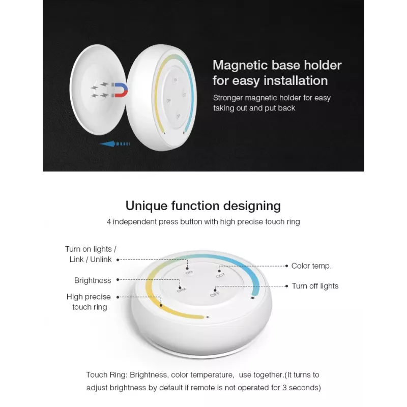 SYNERGY21 S1-G Sunrise LED-kaukosäädin Dual White CCT MiLight/MiBoxer-järjestelmiin