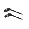 SYNERGY21 S218115 CAT6A S/FTP ohut patch-kaapeli, RJ45, 2m, musta, 500MHz, LSZH, kääntyvä liitin
