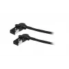 SYNERGY21 S218115 CAT6A S/FTP ohut patch-kaapeli, RJ45, 2m, musta, 500MHz, LSZH, kääntyvä liitin